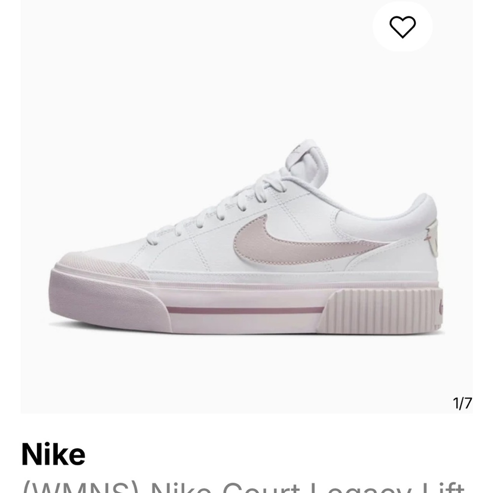 Nike Women's White and Smokey Mauve Court Legacy Platform Sneakers